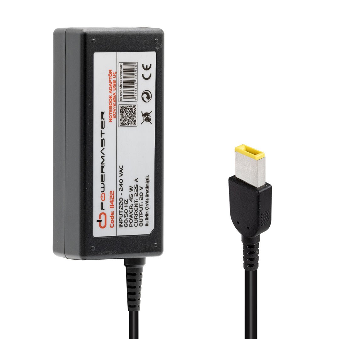 POWERMASTER 20 VOLT - 2.25 AMPER USB TİP UÇLU LENOVO IBM NOTEBOOK ADAPTÖR