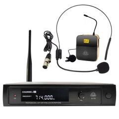 UHF KABLOSUZ MİKROFON 1 YAKA 1 HEADSET COOMA B-2798