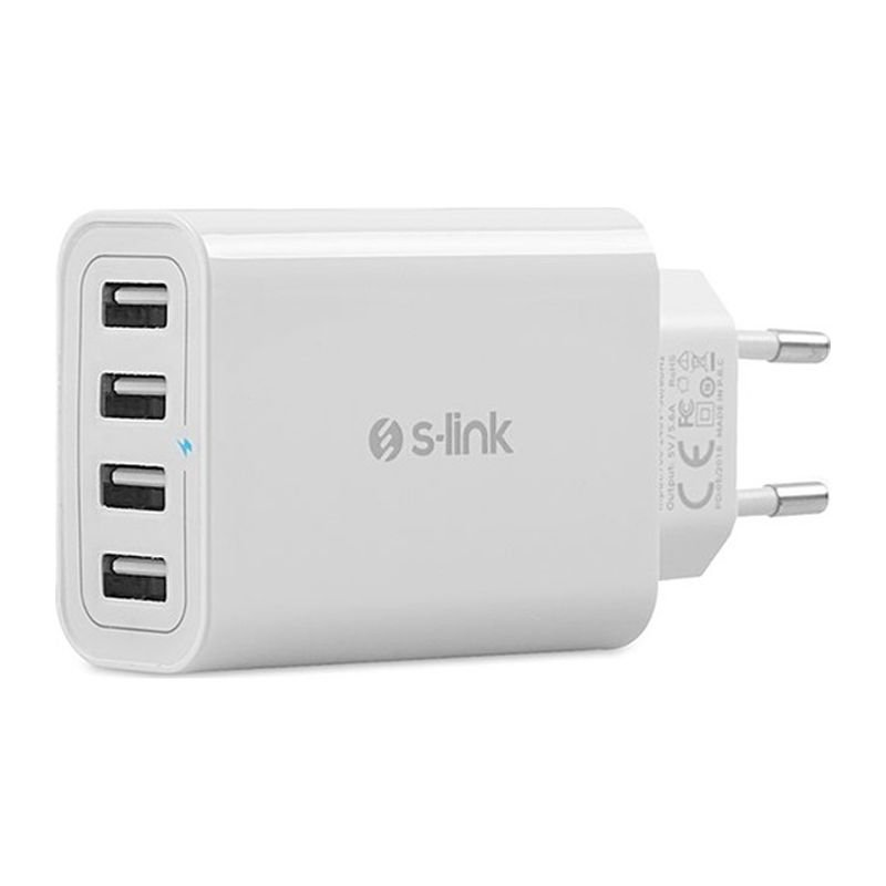 BEYAZ 5V - 5.6A  4*USB SMART PORT 2.4A EV ŞARJ ADAPTÖR