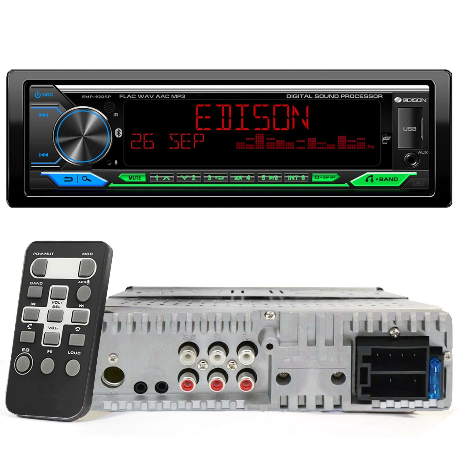 EDİSON EMP-92DSP Oto Teyp 4X50 Watt Bluetooth Mobil Aplikasyon Usb Fm Aux