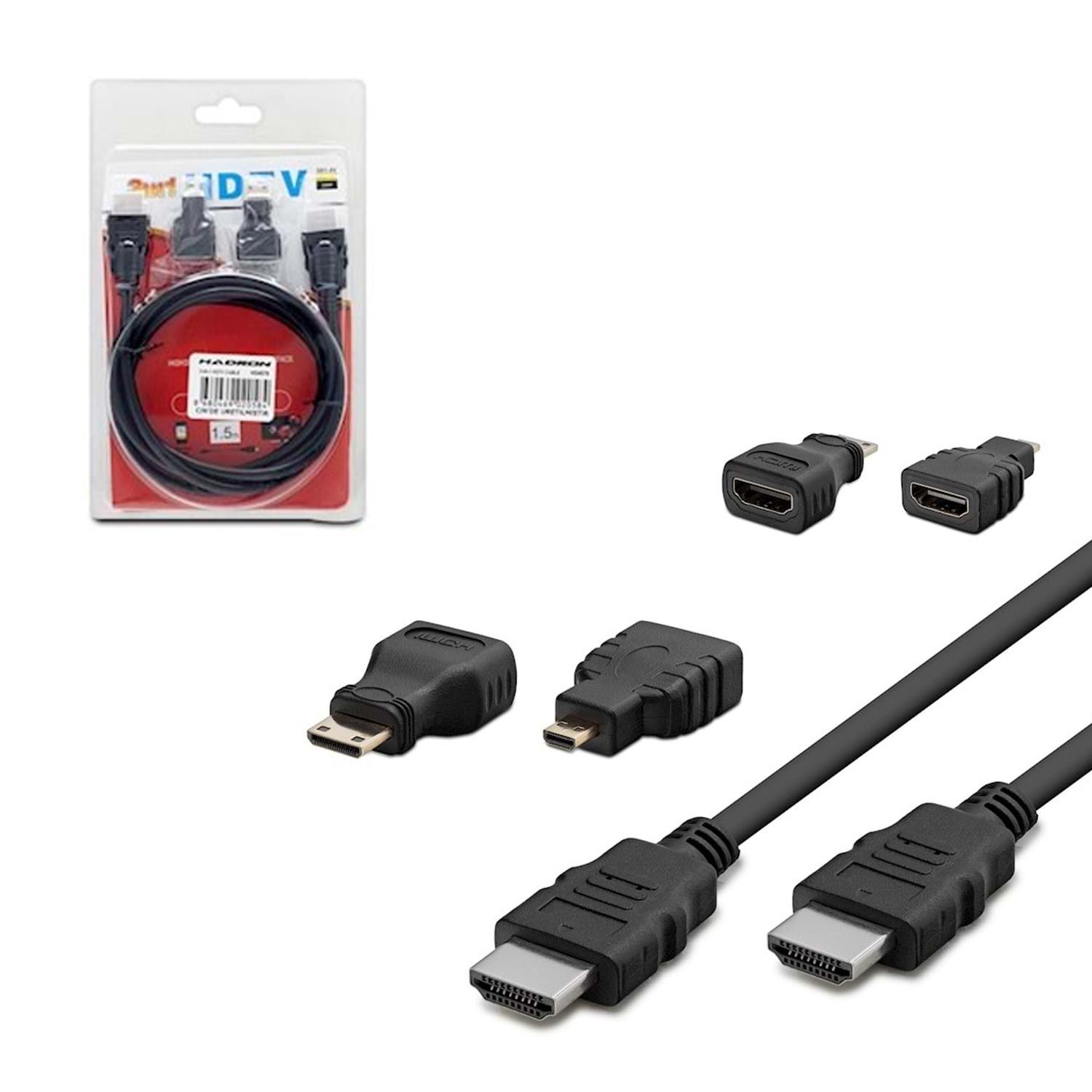 HDMI KABLO MİNİ MICRO SET 3 IN 1 HADRON HD-4576