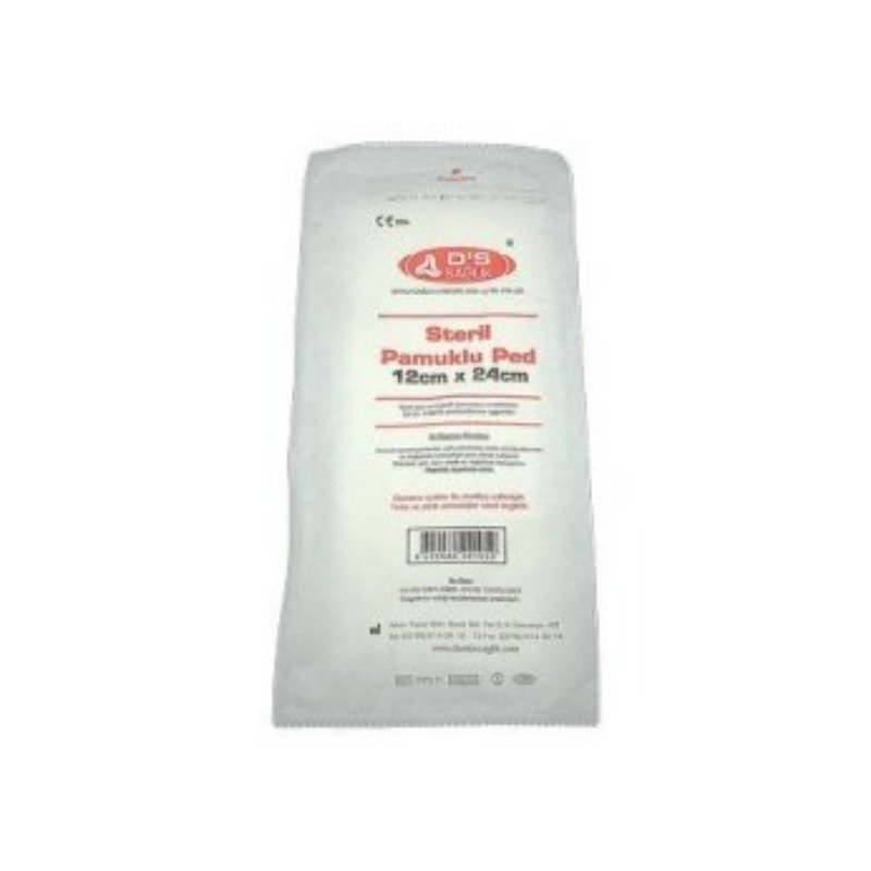 DS STERİL PAMUKLU PED 12 CM x 24 CM