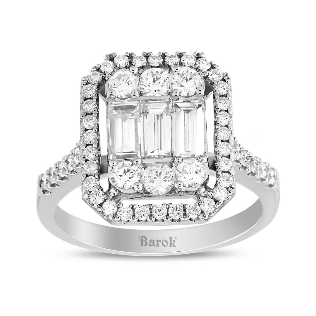 Baget Pırlanta Yüzük 1.35 Ct. E VS 18K