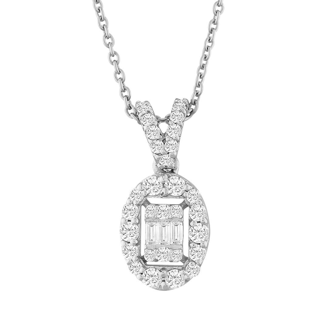 Baget Pırlanta Kolye 0.31 Ct. E VS 18K