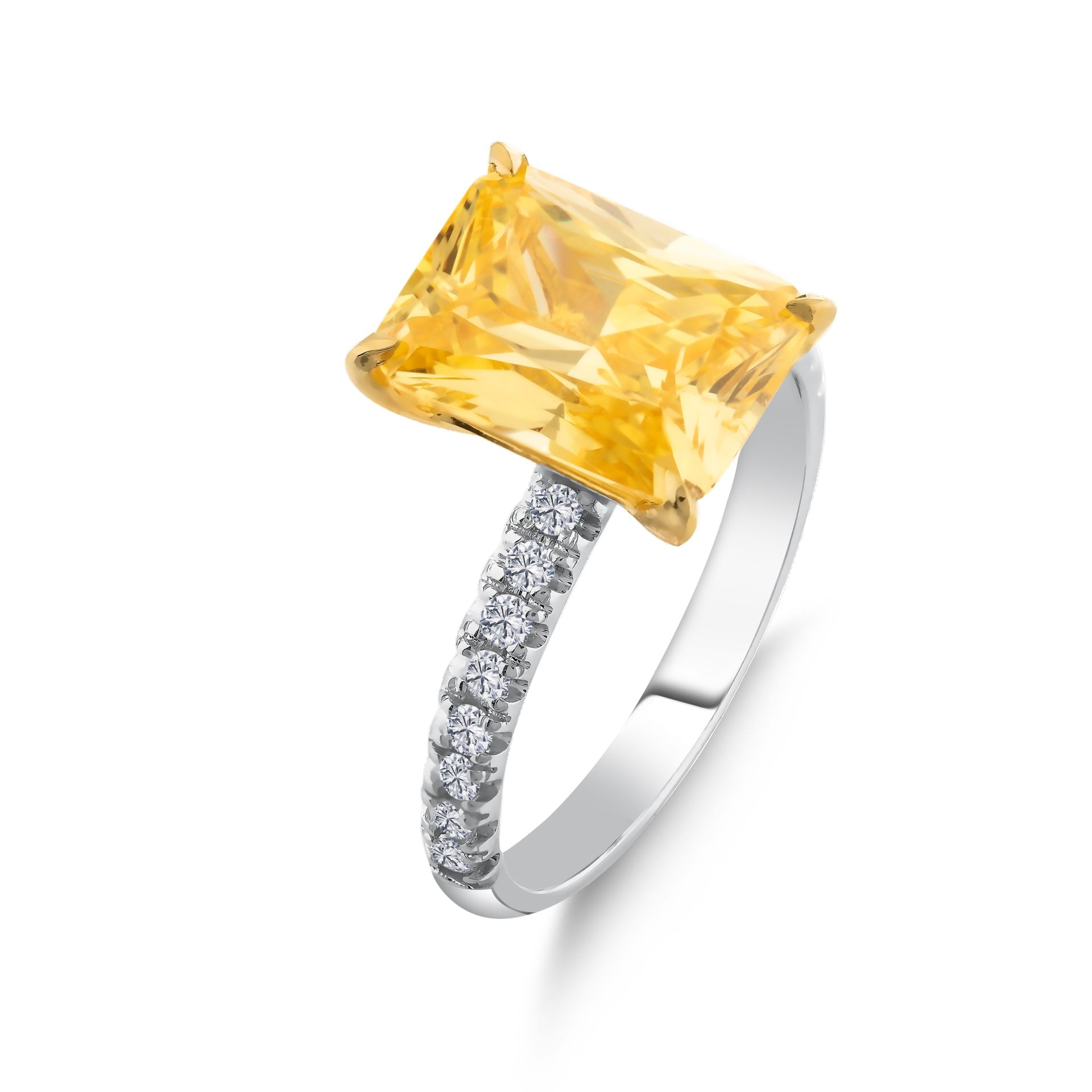 Pırlantalı Citrine Yüzük  0.23 Ct. E VS1