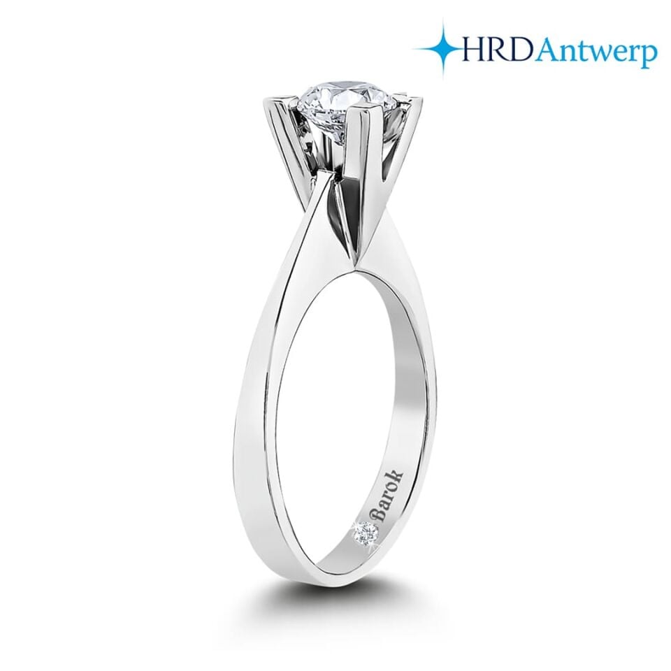 Pırlanta Tektaş Yüzük 0.65 Ct. E SI 18K HRD Sertifikalı