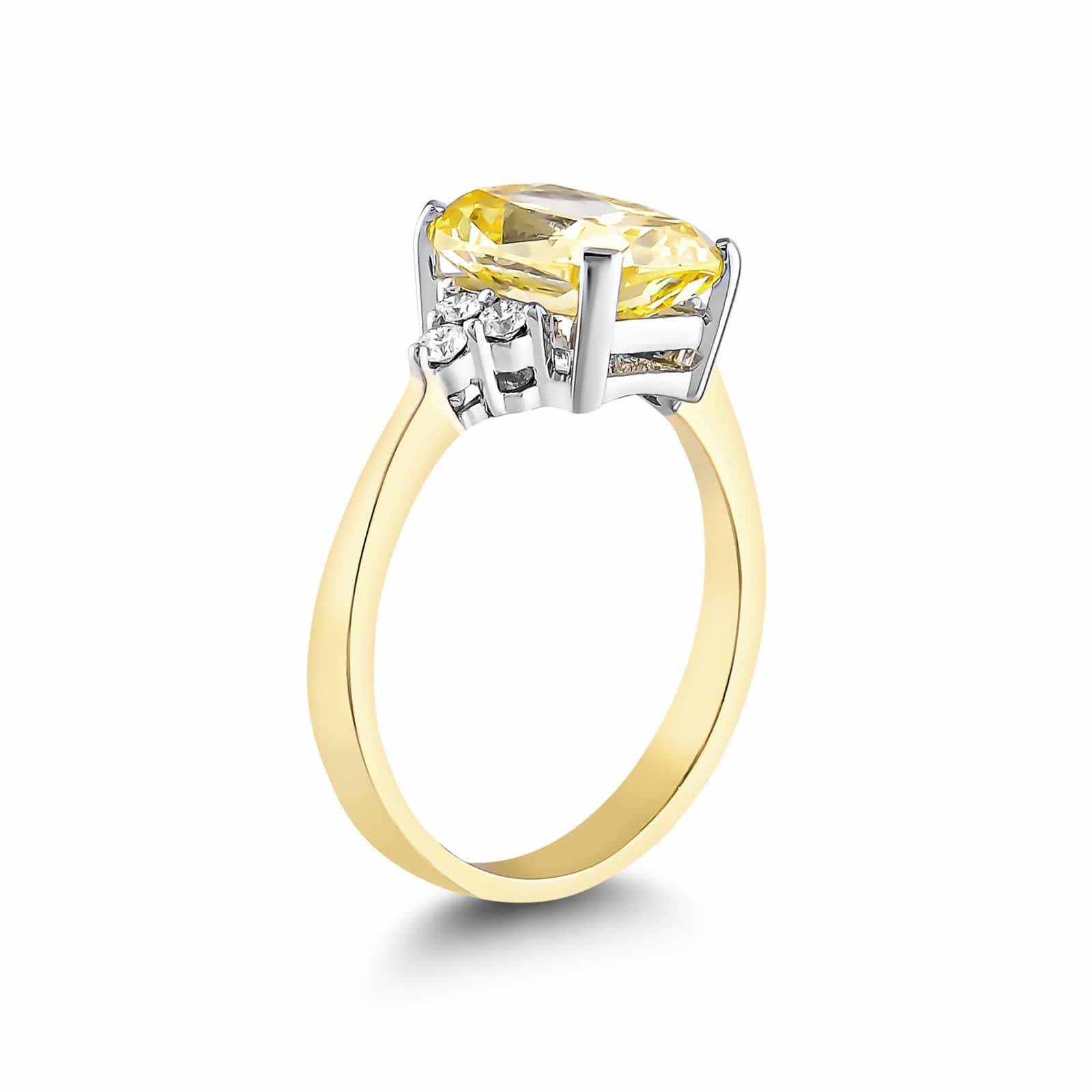 Citrine Taşlı Pırlanta Yüzük 5.69 Ct. 18K