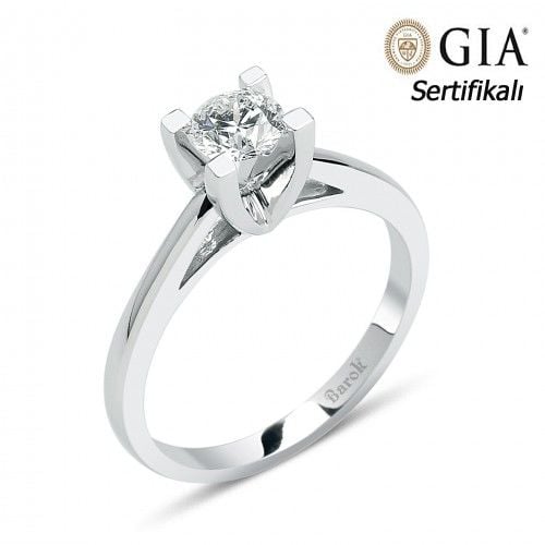 Pırlanta Tektaş Yüzük 0.52 Ct. F VS 18K