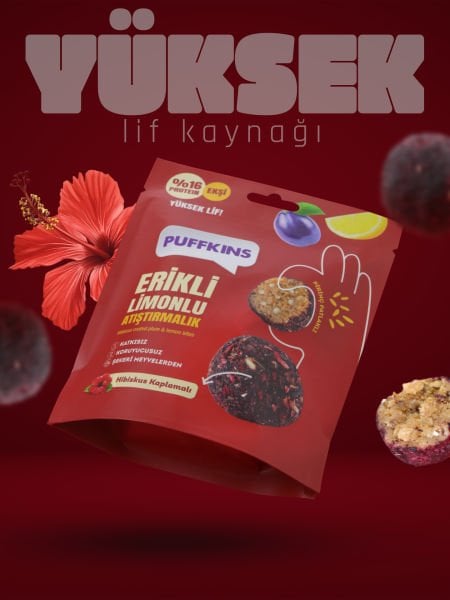 Puffkins Erikli Limonlu Atıştırmalık (75g)