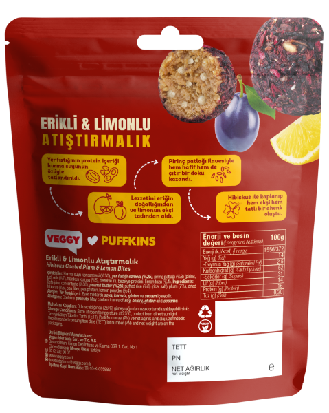 Puffkins Erikli Limonlu Atıştırmalık (75g)