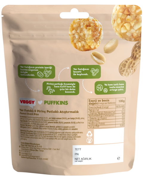 Puffkins Yer Fıstıklı Atıştırmalık (75g)