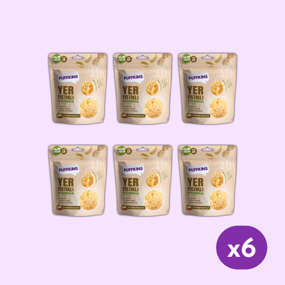 6x Puffkins Yer Fıstıklı Atıştırmalık (75g)