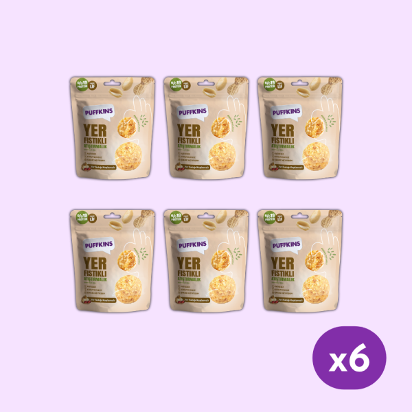 6x Puffkins Yer Fıstıklı Atıştırmalık (75g)