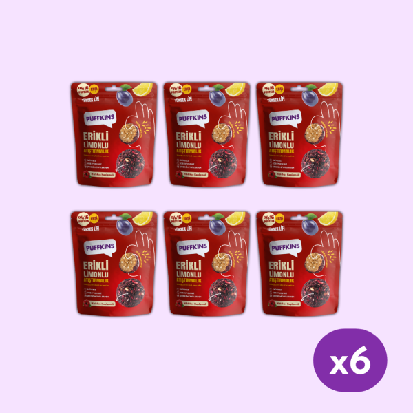 6x Puffkins Erikli Limonlu Atıştırmalık (75g)