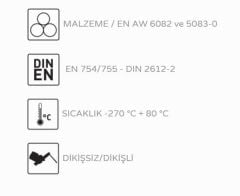 Alüminyum Equal TEE EN AW 6082-T6 50x5 mm