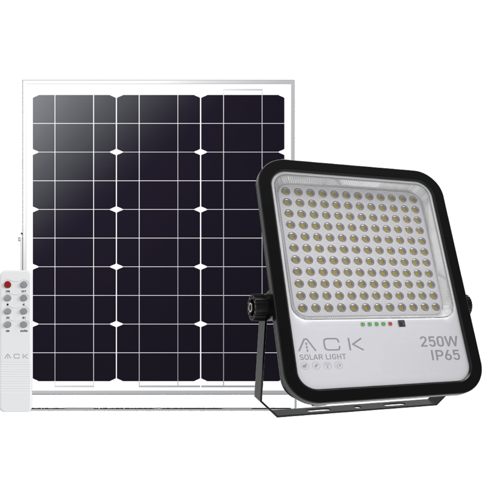 250W Solar Led Projektör - 6500K