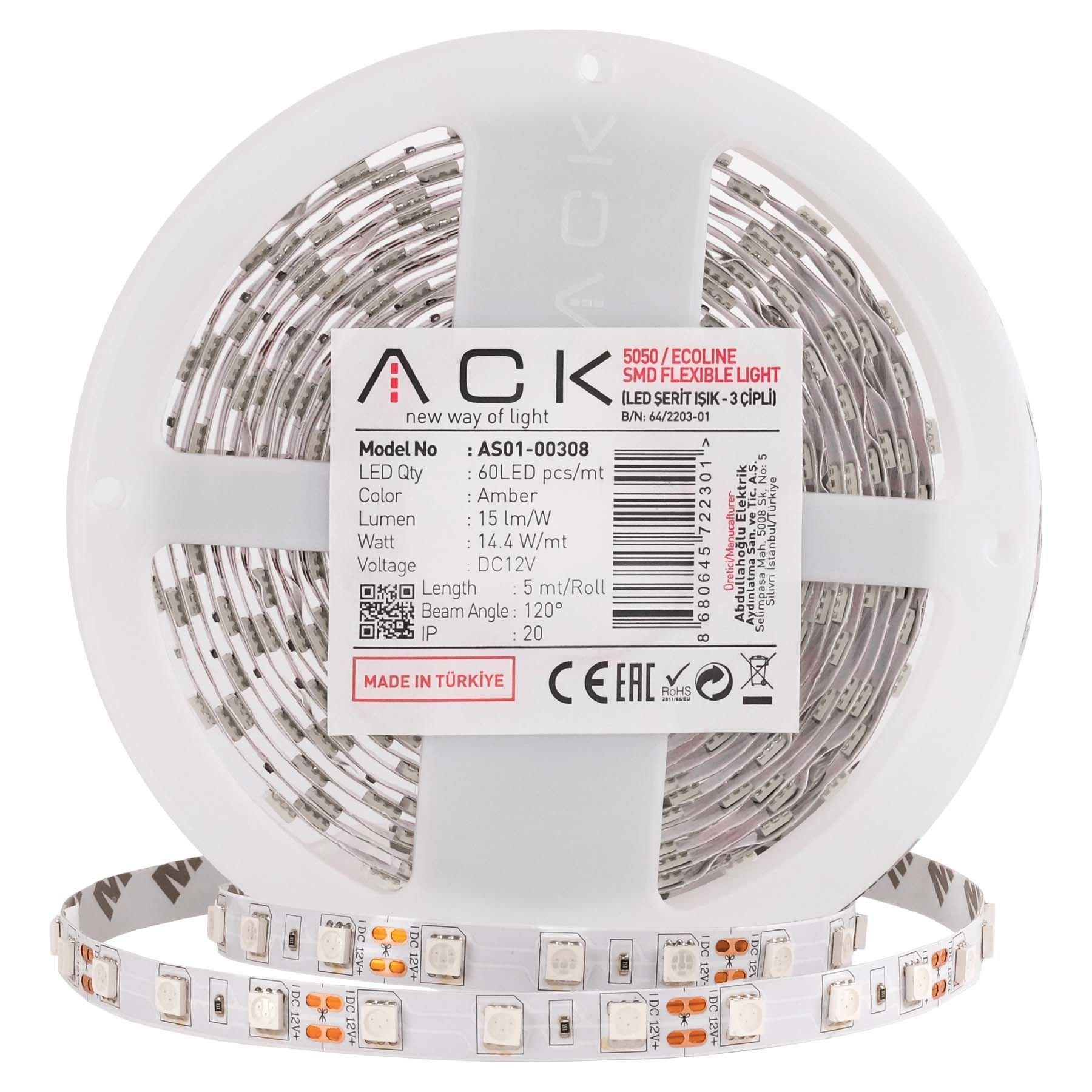 12V İç Mekan 4040 SMD 60 Led/Mt 10W/Mt Şerit Led