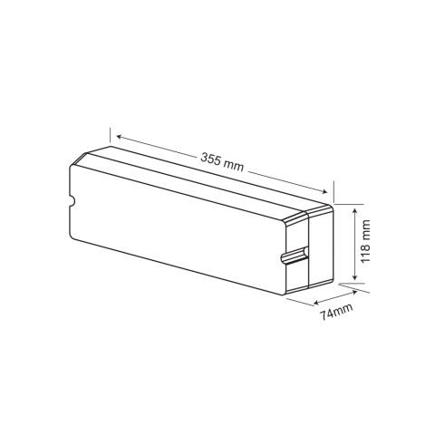 Acil Durum Yönlendirme Armatürü - Sıva Üstü 74x355x118mm