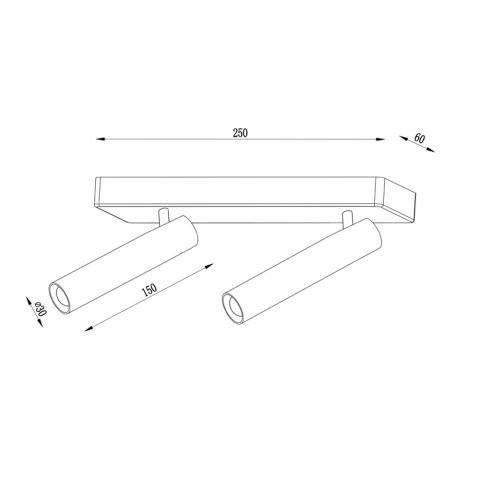 2 Piece Rozans Surface Mounted Spotlight