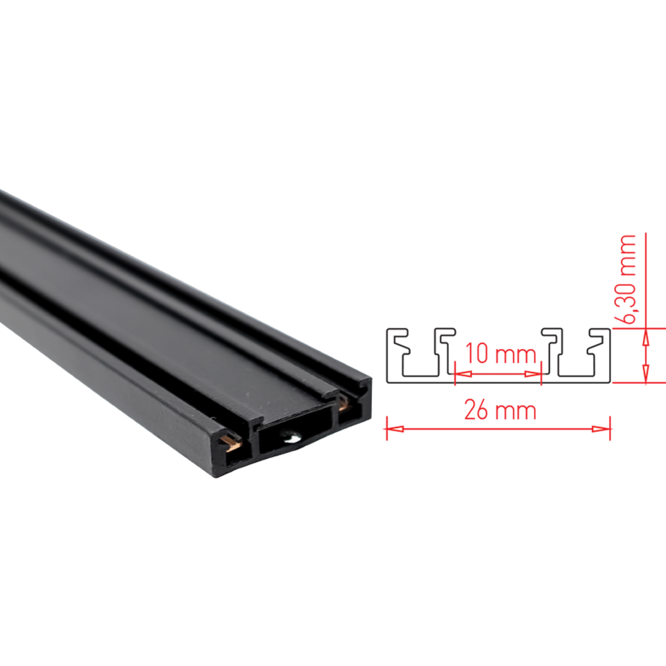 DL45 Slim Magnetik Sıva Üstü Alüminyum Ray - 1Mt