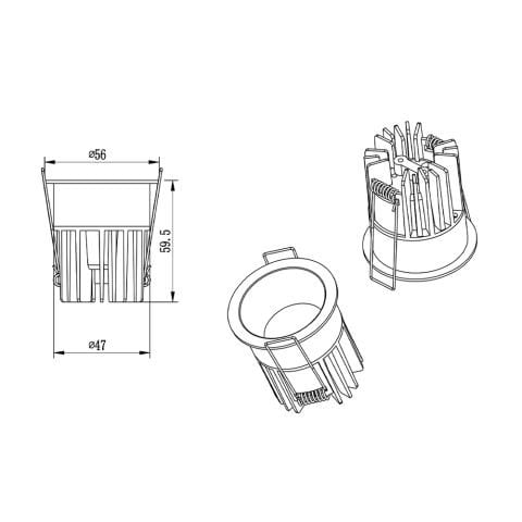 Sabit Led Spot DS544 B