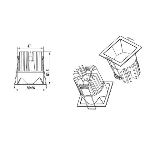 Sabit Led Spot DS543 B
