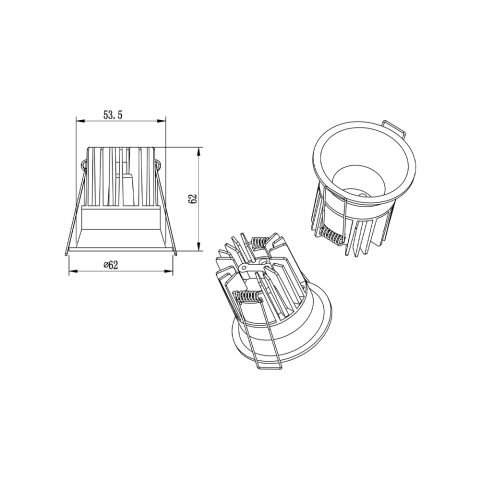 Sabit Led Spot DS557 B