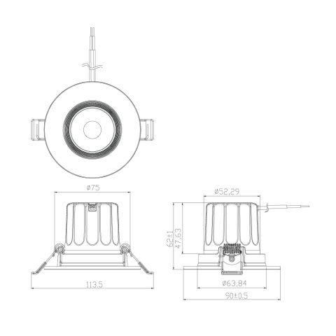 Sabit Led Spot DS701 B