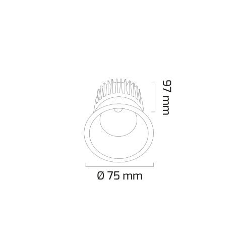 14W Recessed Led Spot Luminaire - Black