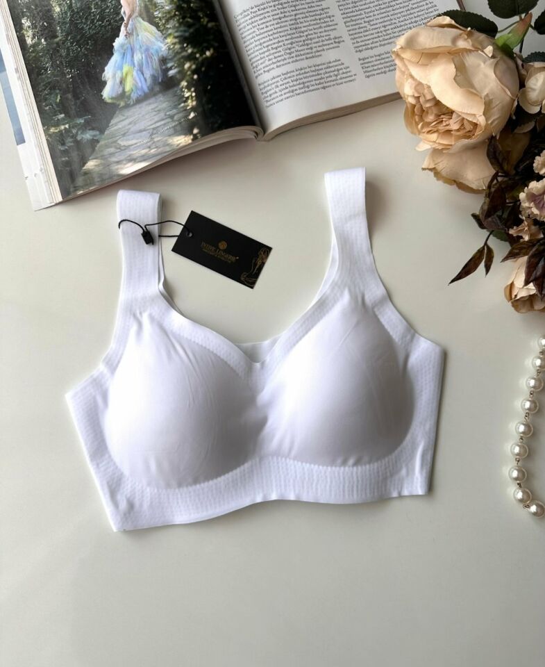 Carla Balensiz Dikişsiz Push-up Invisible Ice-Silk (Görünmez) Sütyen - İthal Bra Beyaz - M