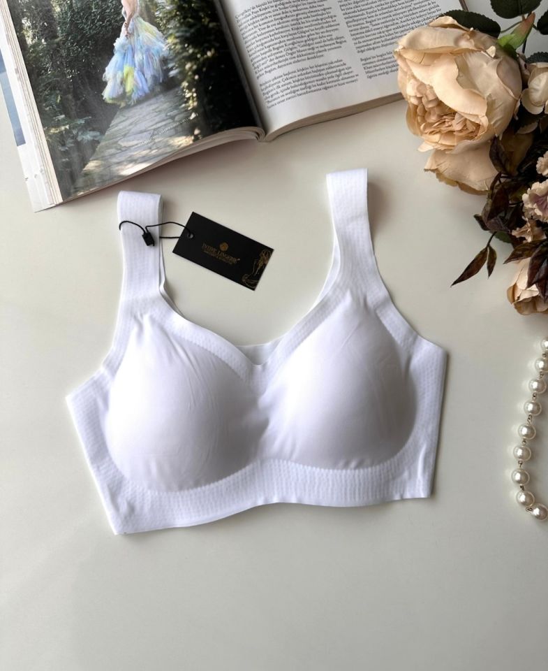 Carla Balensiz Dikişsiz Push-up Invisible Ice-Silk (Görünmez) Sütyen - İthal Bra Beyaz - L