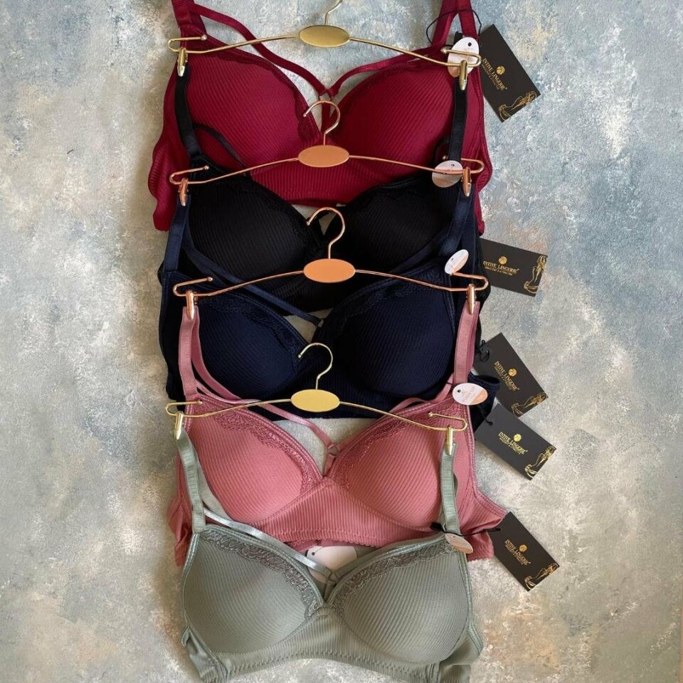 Belle Kadın Balensiz Günlük Kullanım Push-up Özellikli Sütyen Bordo - 80B
