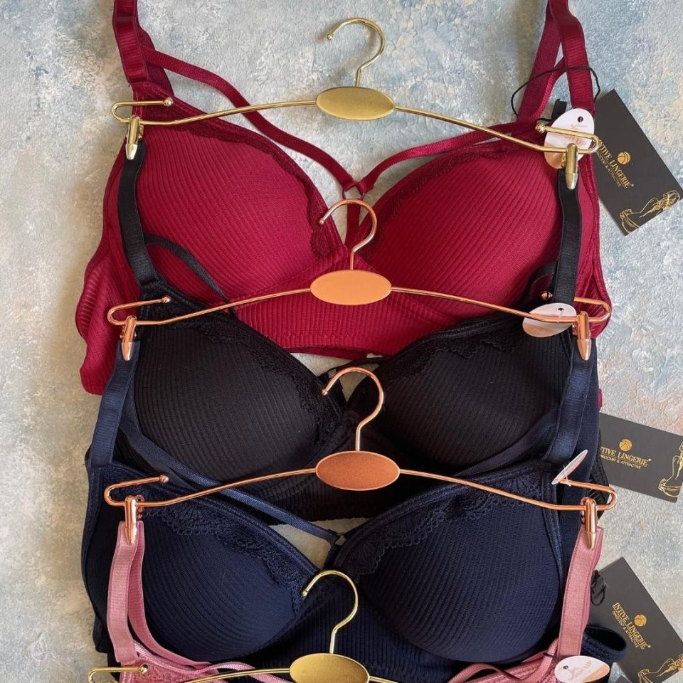 Belle Kadın Balensiz Günlük Kullanım Push-up Özellikli Sütyen Bordo - 80B