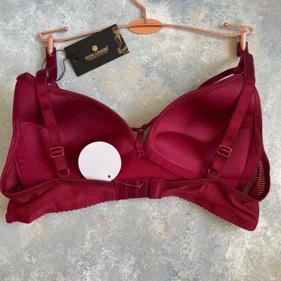 Belle Kadın Balensiz Günlük Kullanım Push-up Özellikli Sütyen Bordo - 90B
