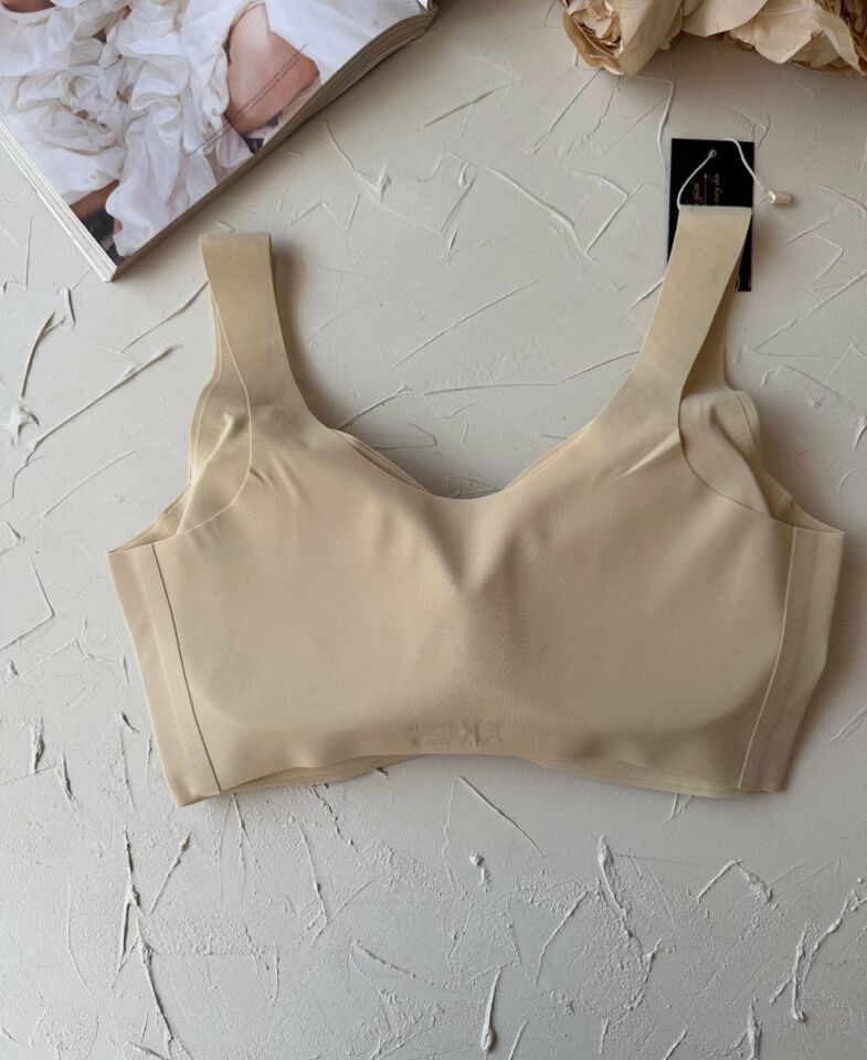 Carla Balensiz Dikişsiz Push-up Invisible Ice-Silk (Görünmez) Sütyen - İthal Bra Ten Rengi - XL