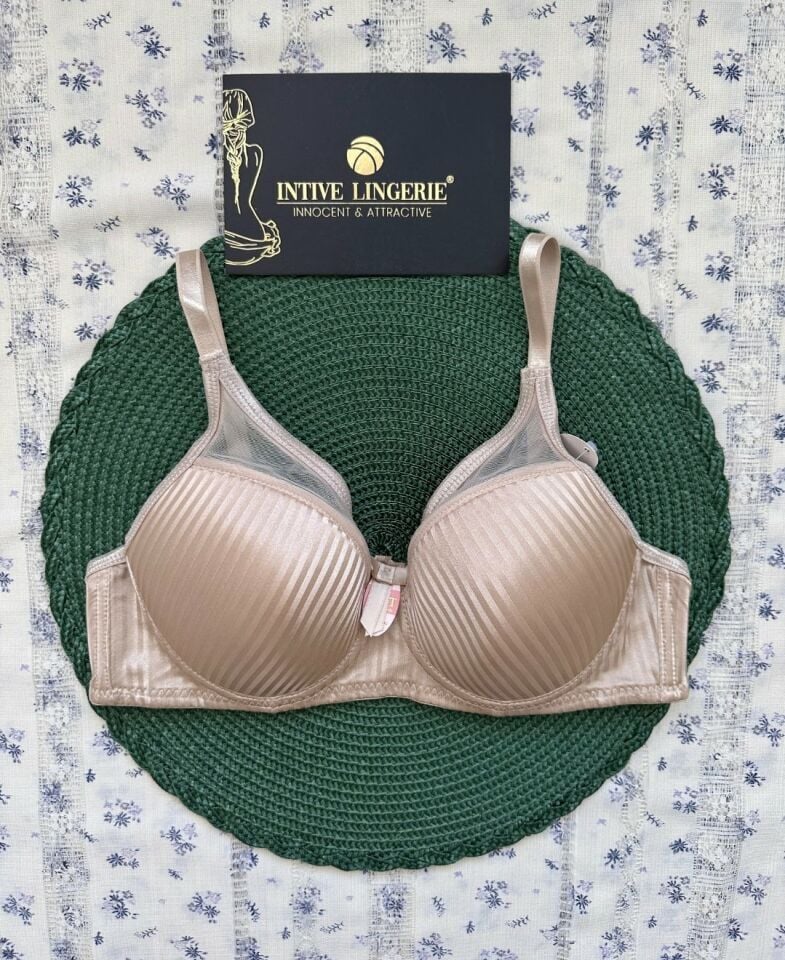 Evelyn Parlak Saten Çizgi Detaylı C cup Balenli Desteksiz Önü Tül Detaylı Şık Sütyen Evelyn Parlak Saten Çizgi Detaylı C cup Balenli Desteksiz Önü Tül Detaylı Şık Sütyen