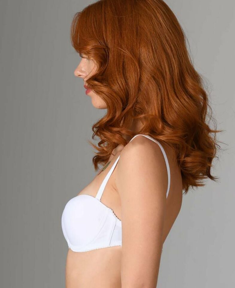NBB Destekli Push-up Straplez Cuplı Basic Sütyen- 3520 Beyaz - 75B