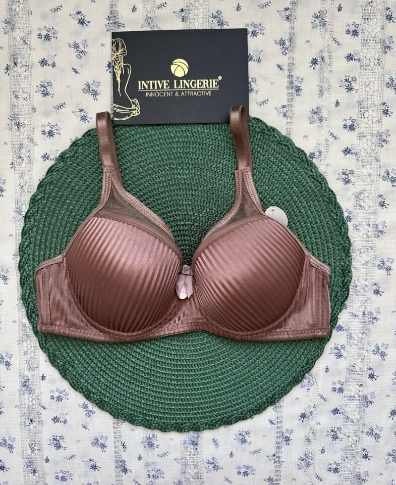 Evelyn Parlak Saten Çizgi Detaylı C cup Balenli Desteksiz Önü Tül Detaylı Şık Sütyen Evelyn Parlak Saten Çizgi Detaylı C cup Balenli Desteksiz Önü Tül Detaylı Şık Sütyen