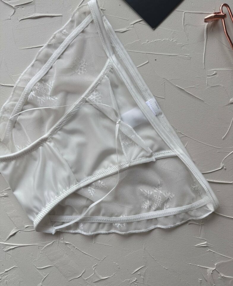 Lucia Japon Style Arkası Tül Saten Kurdele Detaylı Cheeky Külot/Slip-2858 Ekru - M