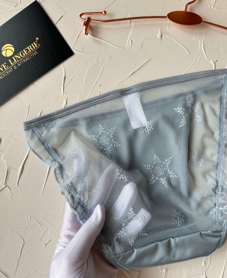 Lucia Japon Style Arkası Tül Saten Kurdele Detaylı Cheeky Külot/Slip-2858 Mavi - M