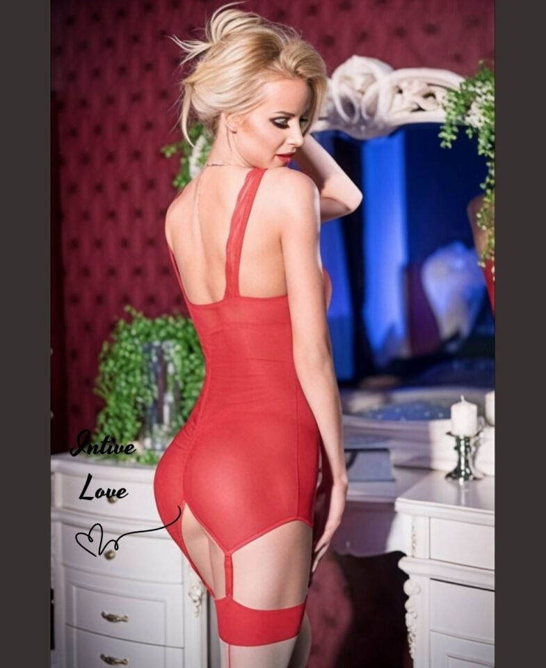 Intive Kırmızı Transparan Jartiyerli Önü Arkası Dekolteli Mini Vücuda Oturan Fantasy Gecelik Intive Kırmızı Transparan Jartiyerli Önü Arkası Dekolteli Mini Vücuda Oturan Fantasy Gecelik