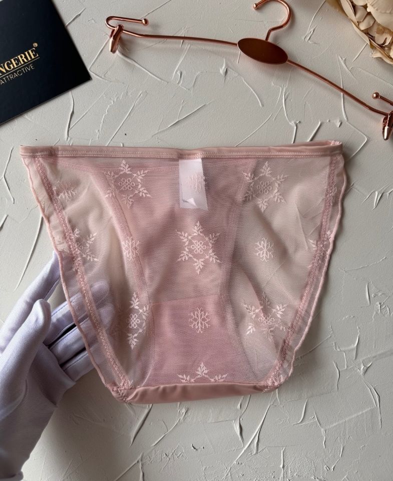 Lucia Japon Style Arkası Tül Saten Kurdele Detaylı Cheeky Külot/Slip-2858 Pembe - L