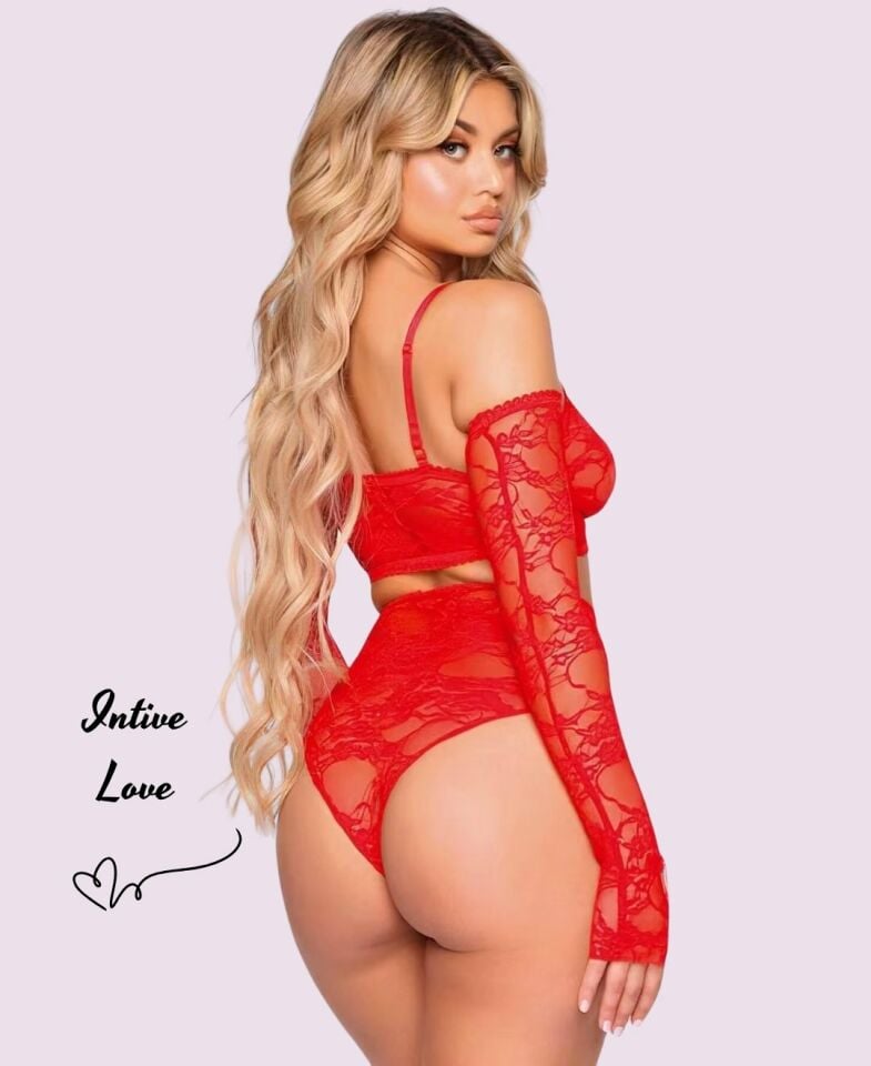 Intive Kırmızı Tamamı Dantelden Eldivenli Fantasy Sütyen Tanga Takım Intive Kırmızı Tamamı Dantelden Eldivenli Fantasy Sütyen Tanga Takım