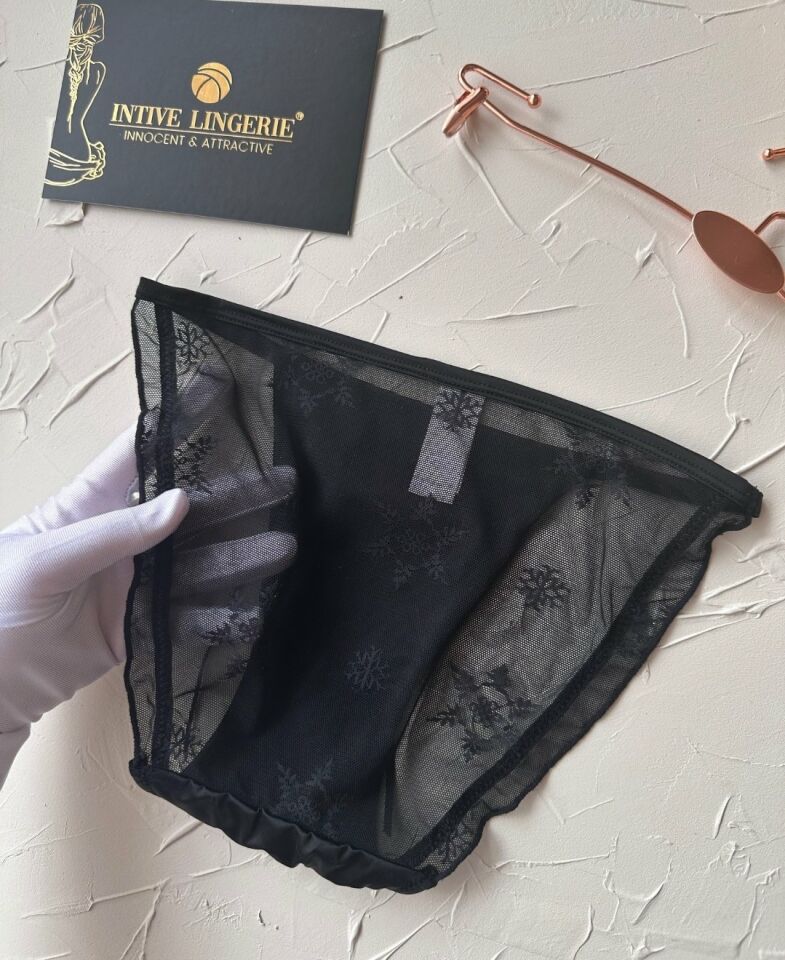 Lucia Japon Style Arkası Tül Saten Kurdele Detaylı Cheeky Külot/Slip-2858 Siyah - M
