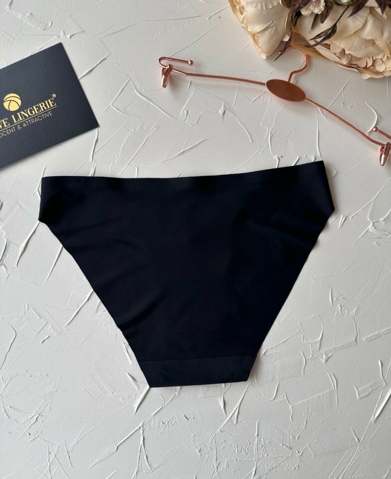 Lovely Kalp Aksesurlı Orijinal Lazer Kesim Dikişsiz İthal Külot/Slip-2810 Siyah - M