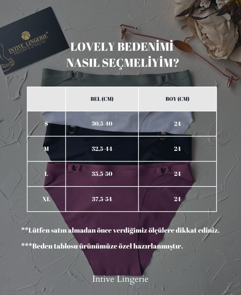 Lovely Kalp Aksesurlı Orijinal Lazer Kesim Dikişsiz İthal Külot/Slip-2810 Yeşil - L