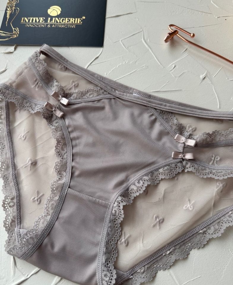 Arya Japon Style Arkası Tül Cut-Out Dantel Detaylı Cheeky Külot/Slip-2853 Bej - S