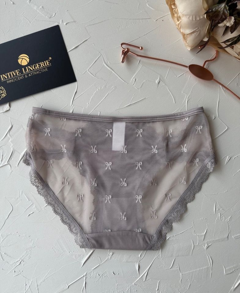 Arya Japon Style Arkası Tül Cut-Out Dantel Detaylı Cheeky Külot/Slip-2853 Bej - M