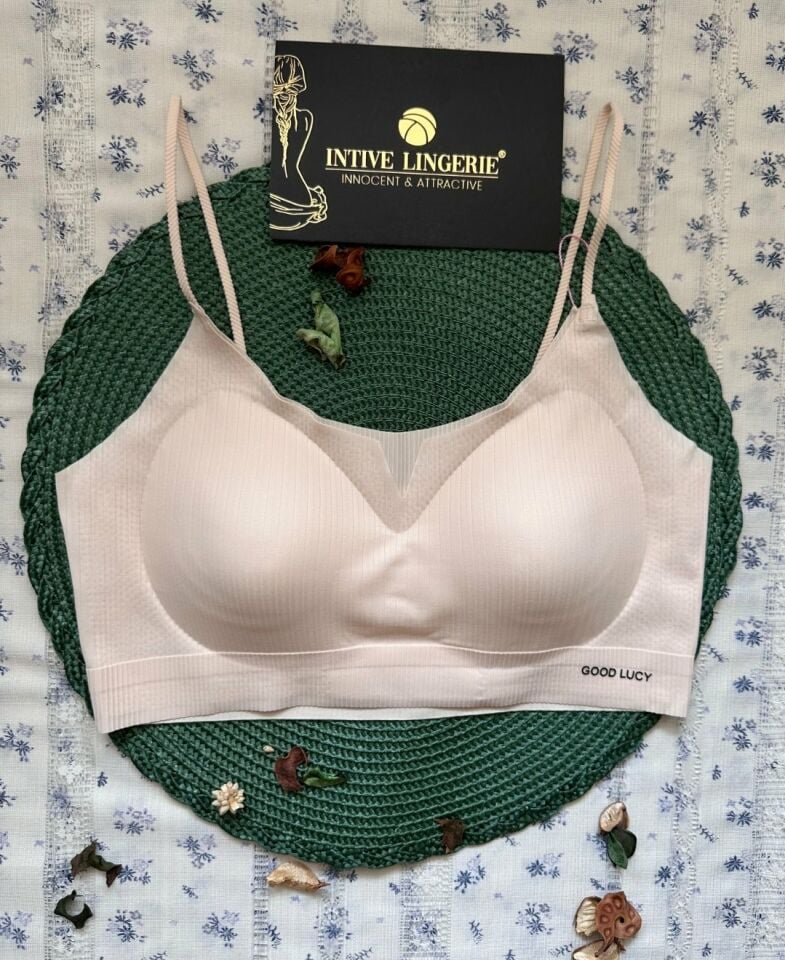 Valentina Fitilli İnce Askılı Hafif Destekli Kopçasız Dikişsiz Lazer Kesim Bralet/Sütyen/Büstiyer