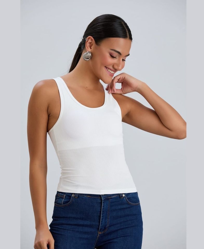 Aurafit Kalın Askılı Fitilli Padli Sütyensiz Giyilebilen Giy-Çık Büstiyer -5058 Beyaz - S/M